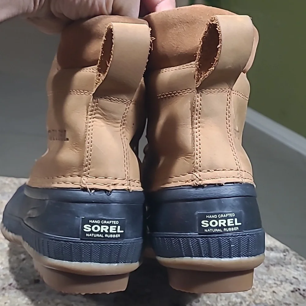 Sorel Cheyanne II Lace Boots - Tan Leather Size 8